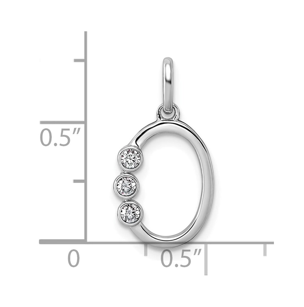 Sterling Silver Rhodium-plated 0.16 Cttw Lab Grown Diamond VS+ F+ Letter A Comp Pendant – Elegant Jewelry Gift for Birthday, Anniversary, Engagement, Wedding