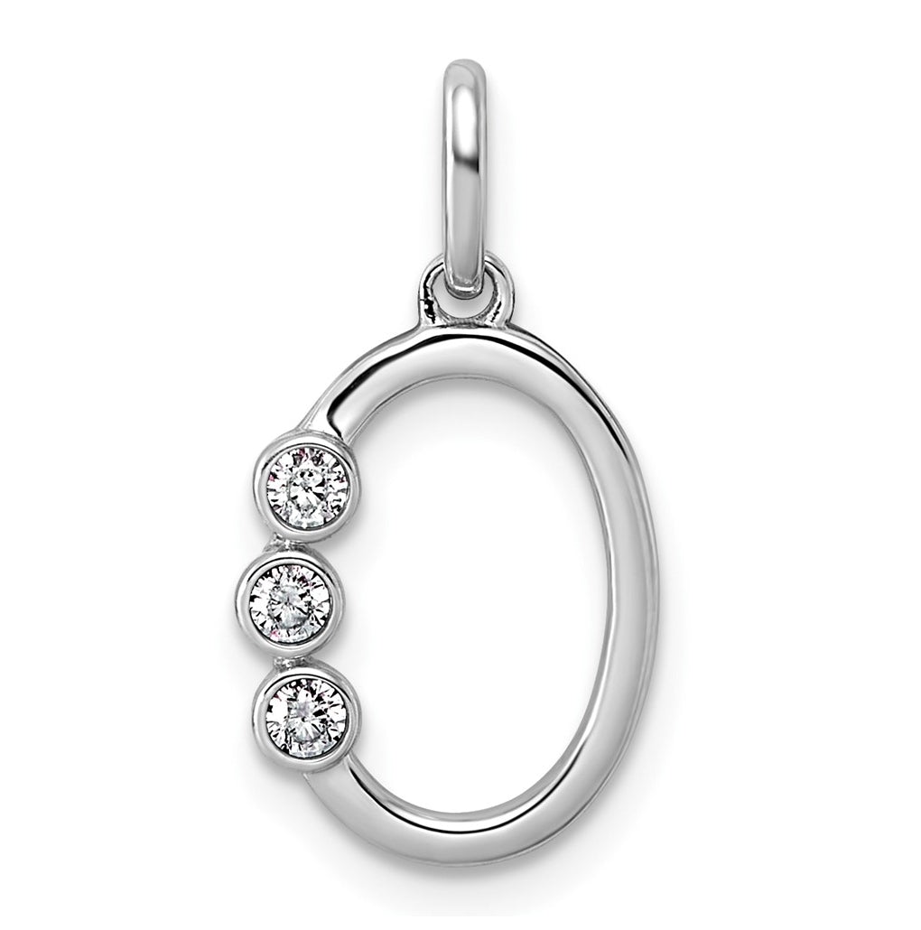 Sterling Silver Rhodium-plated 0.16 Cttw Lab Grown Diamond VS+ F+ Letter A Comp Pendant – Elegant Jewelry Gift for Birthday, Anniversary, Engagement, Wedding