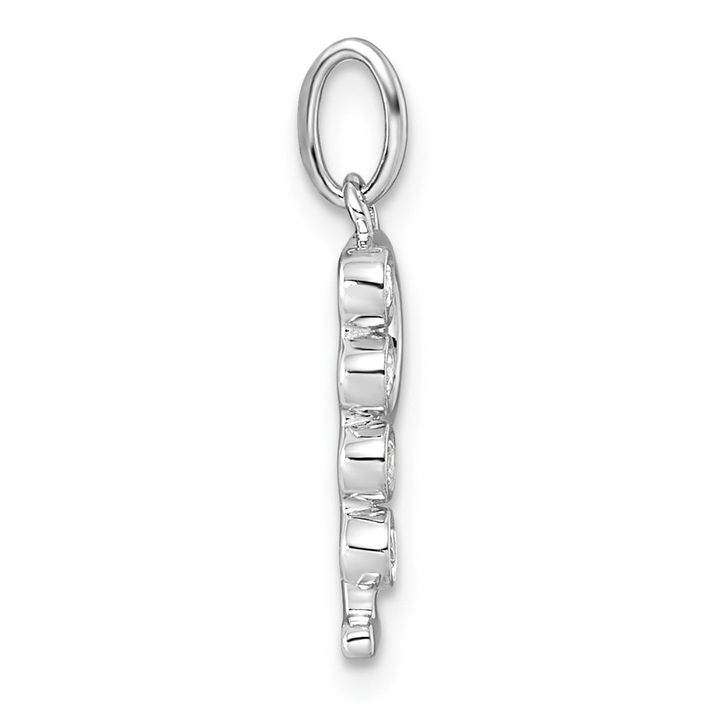 Sterling Silver Rhodium-plated 0.16 Cttw Lab Grown Diamond VS+ F+ Letter A Comp Pendant – Elegant Jewelry Gift for Birthday, Anniversary, Engagement, Wedding