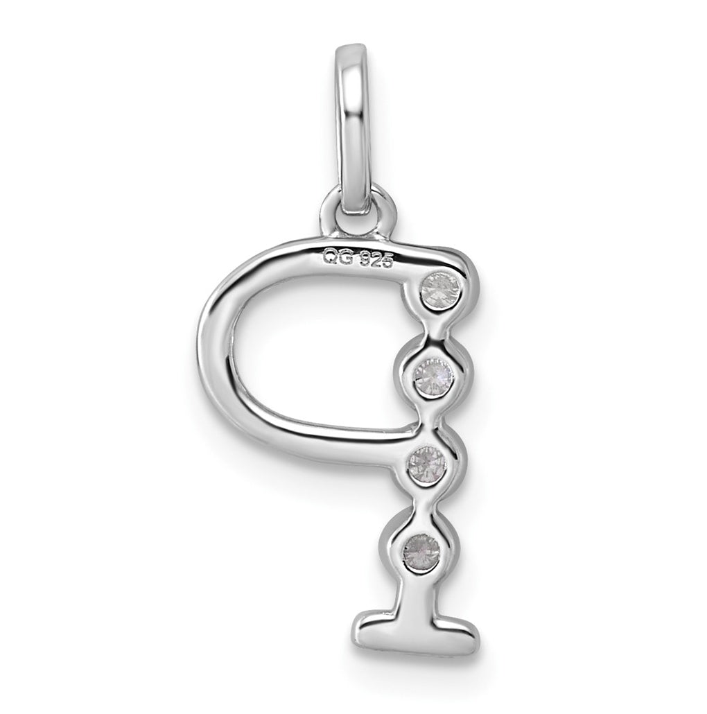 Sterling Silver Rhodium-plated 0.16 Cttw Lab Grown Diamond VS+ F+ Letter A Comp Pendant – Elegant Jewelry Gift for Birthday, Anniversary, Engagement, Wedding