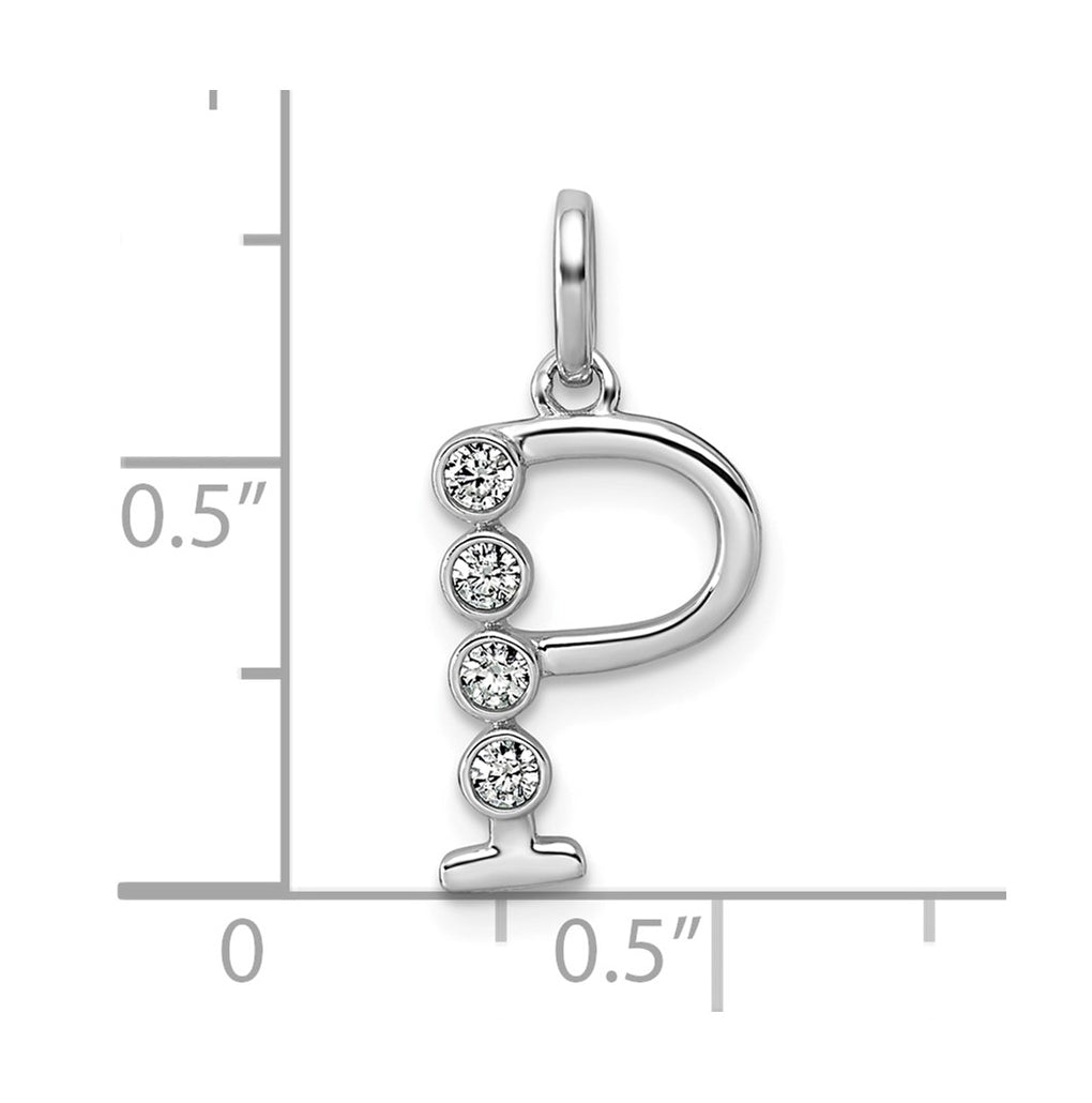 Sterling Silver Rhodium-plated 0.16 Cttw Lab Grown Diamond VS+ F+ Letter A Comp Pendant – Elegant Jewelry Gift for Birthday, Anniversary, Engagement, Wedding
