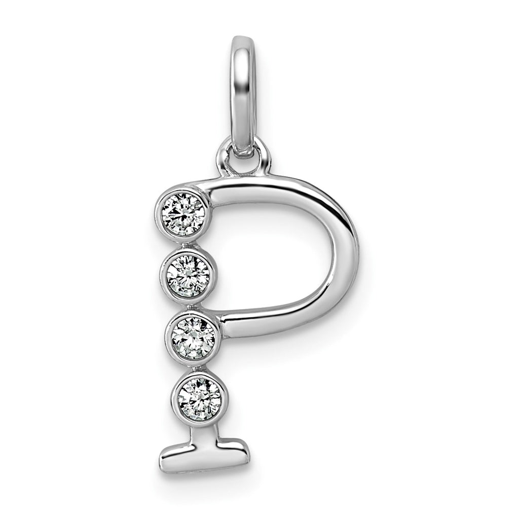 Sterling Silver Rhodium-plated 0.16 Cttw Lab Grown Diamond VS+ F+ Letter A Comp Pendant – Elegant Jewelry Gift for Birthday, Anniversary, Engagement, Wedding