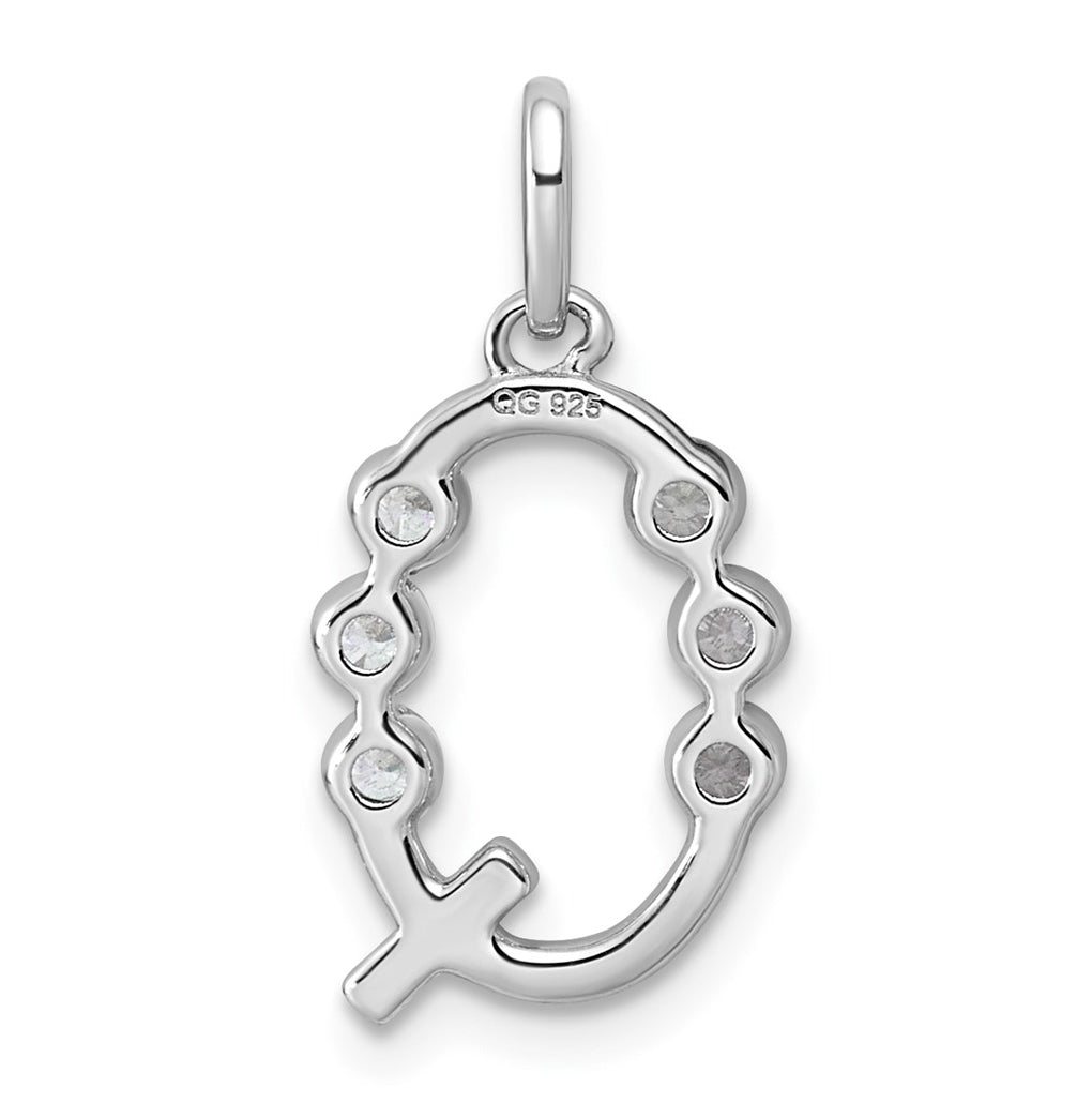 Sterling Silver Rhodium-plated 0.16 Cttw Lab Grown Diamond VS+ F+ Letter A Comp Pendant – Elegant Jewelry Gift for Birthday, Anniversary, Engagement, Wedding