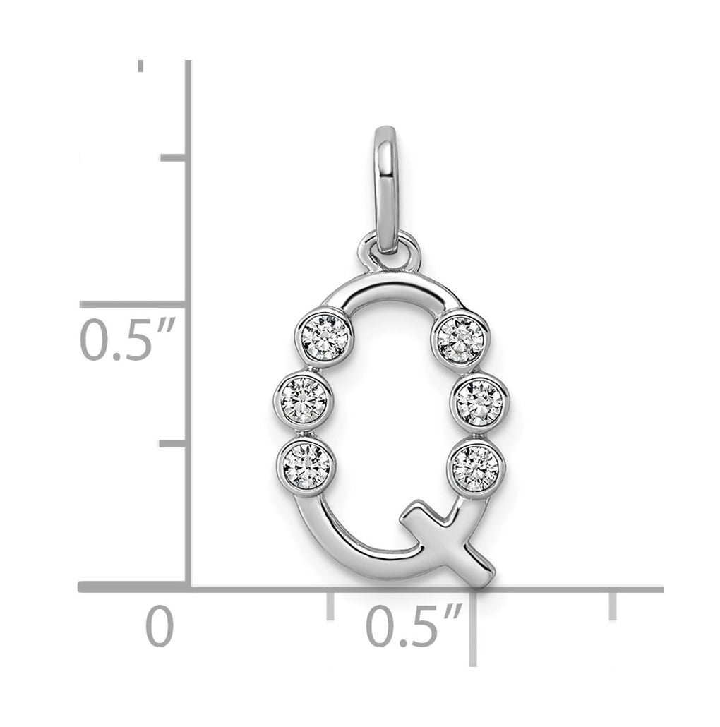 Sterling Silver Rhodium-plated 0.16 Cttw Lab Grown Diamond VS+ F+ Letter A Comp Pendant – Elegant Jewelry Gift for Birthday, Anniversary, Engagement, Wedding