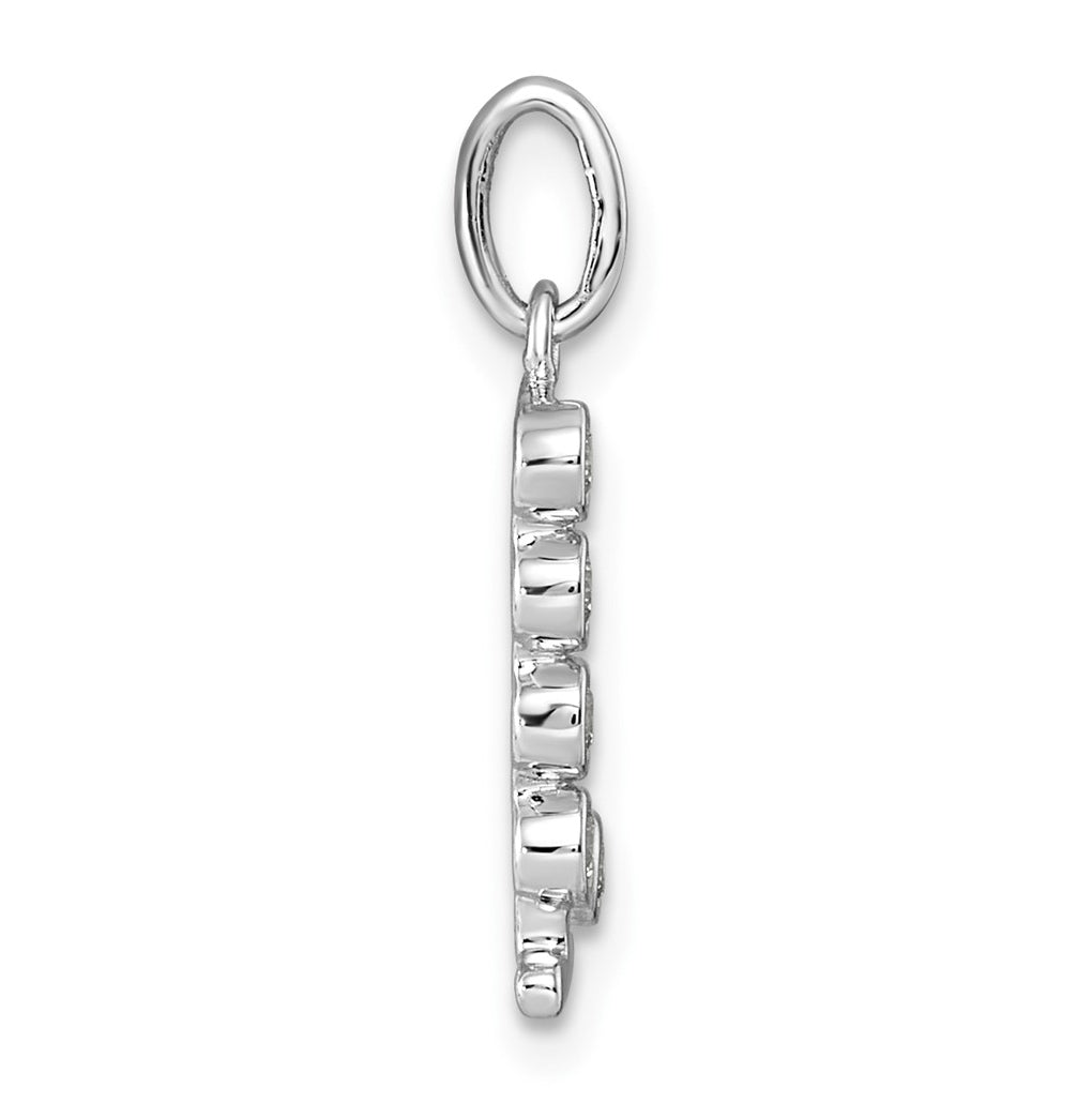 Sterling Silver Rhodium-plated 0.16 Cttw Lab Grown Diamond VS+ F+ Letter A Comp Pendant – Elegant Jewelry Gift for Birthday, Anniversary, Engagement, Wedding