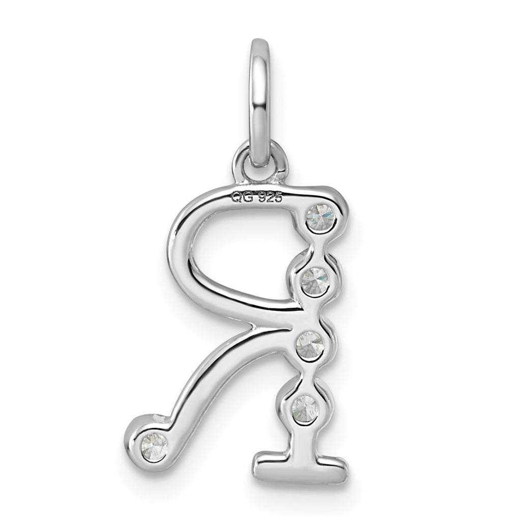 Sterling Silver Rhodium-plated 0.16 Cttw Lab Grown Diamond VS+ F+ Letter A Comp Pendant – Elegant Jewelry Gift for Birthday, Anniversary, Engagement, Wedding