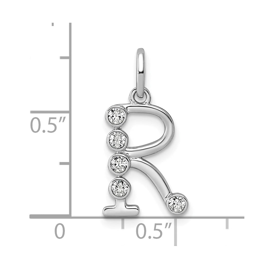 Sterling Silver Rhodium-plated 0.16 Cttw Lab Grown Diamond VS+ F+ Letter A Comp Pendant – Elegant Jewelry Gift for Birthday, Anniversary, Engagement, Wedding