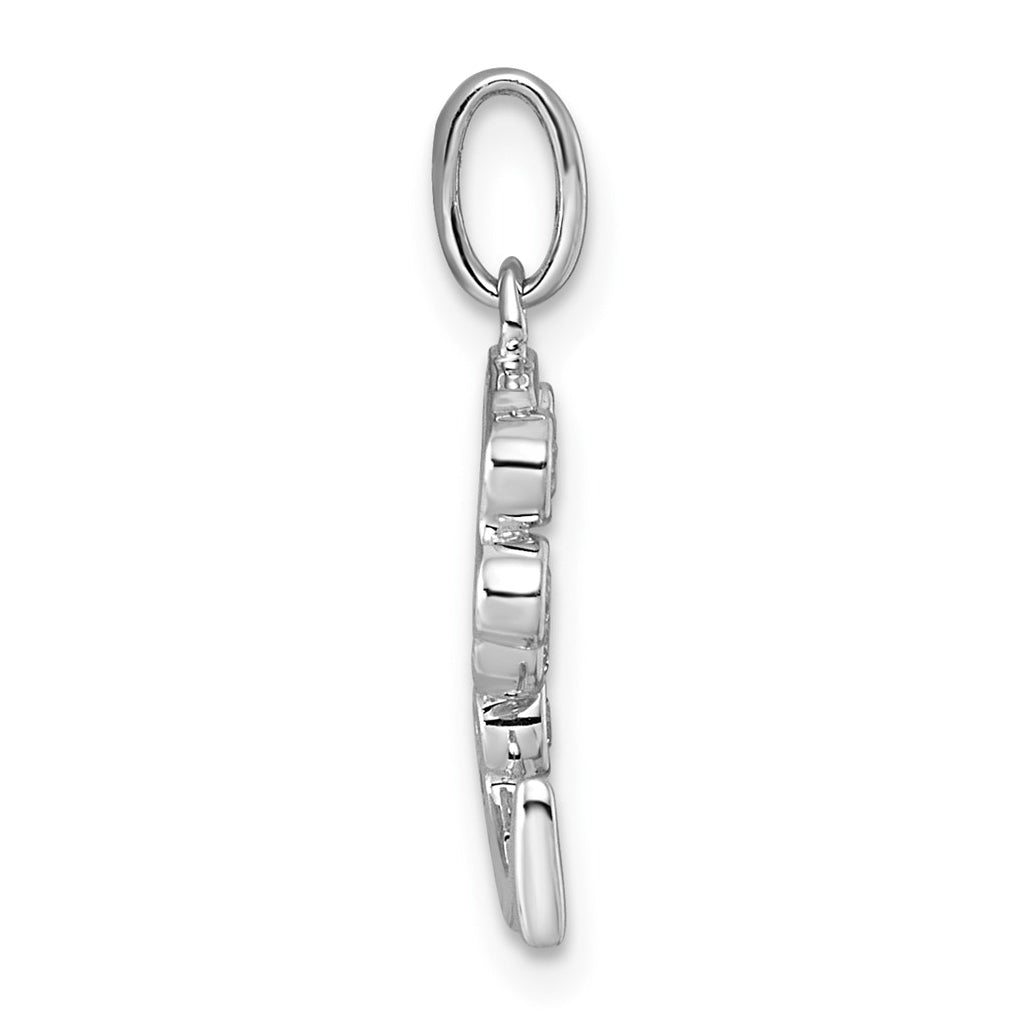 Sterling Silver Rhodium-plated 0.16 Cttw Lab Grown Diamond VS+ F+ Letter A Comp Pendant – Elegant Jewelry Gift for Birthday, Anniversary, Engagement, Wedding