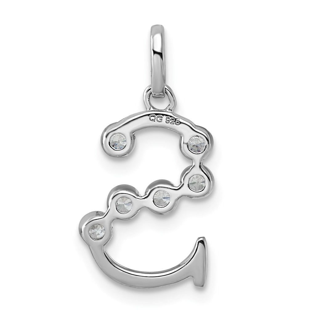 Sterling Silver Rhodium-plated 0.16 Cttw Lab Grown Diamond VS+ F+ Letter A Comp Pendant – Elegant Jewelry Gift for Birthday, Anniversary, Engagement, Wedding