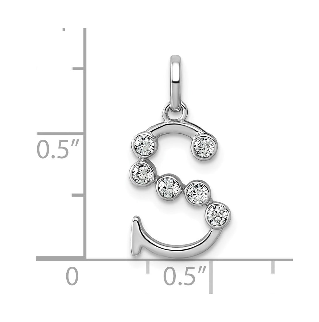 Sterling Silver Rhodium-plated 0.16 Cttw Lab Grown Diamond VS+ F+ Letter A Comp Pendant – Elegant Jewelry Gift for Birthday, Anniversary, Engagement, Wedding
