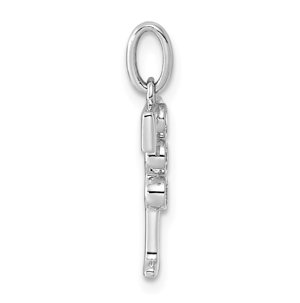 Sterling Silver Rhodium-plated 0.16 Cttw Lab Grown Diamond VS+ F+ Letter A Comp Pendant – Elegant Jewelry Gift for Birthday, Anniversary, Engagement, Wedding