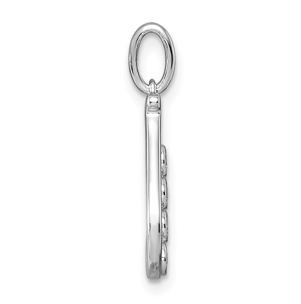 Sterling Silver Rhodium-plated 0.16 Cttw Lab Grown Diamond VS+ F+ Letter A Comp Pendant – Elegant Jewelry Gift for Birthday, Anniversary, Engagement, Wedding