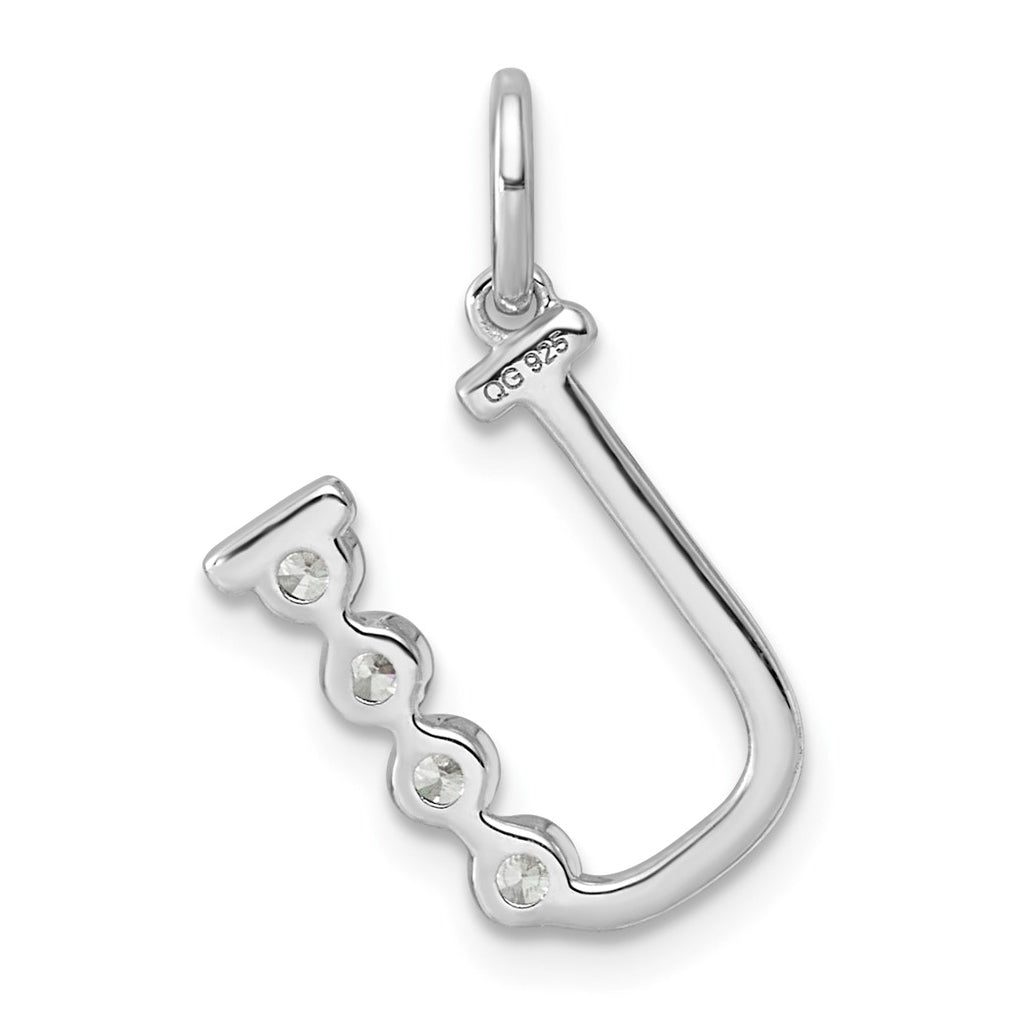 Sterling Silver Rhodium-plated 0.16 Cttw Lab Grown Diamond VS+ F+ Letter A Comp Pendant – Elegant Jewelry Gift for Birthday, Anniversary, Engagement, Wedding