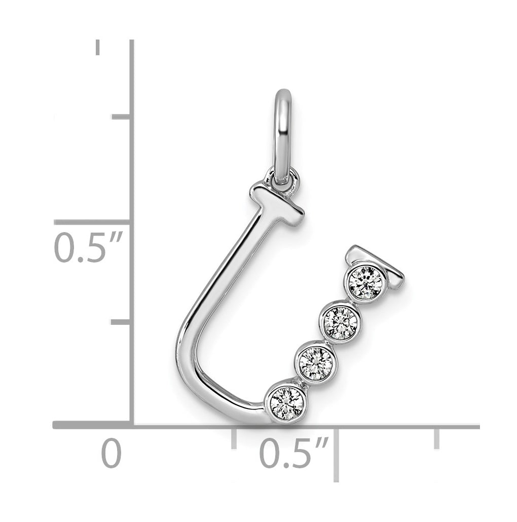 Sterling Silver Rhodium-plated 0.16 Cttw Lab Grown Diamond VS+ F+ Letter A Comp Pendant – Elegant Jewelry Gift for Birthday, Anniversary, Engagement, Wedding