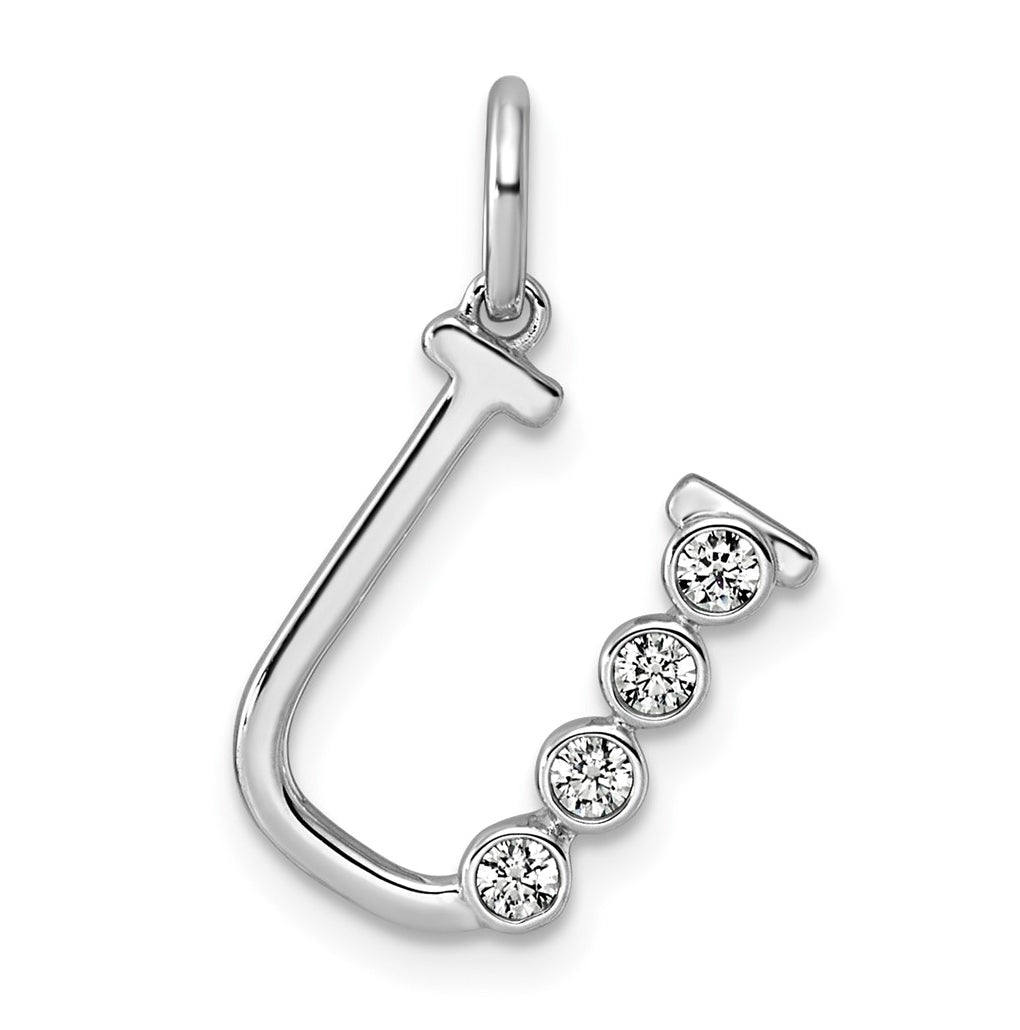Sterling Silver Rhodium-plated 0.16 Cttw Lab Grown Diamond VS+ F+ Letter A Comp Pendant – Elegant Jewelry Gift for Birthday, Anniversary, Engagement, Wedding