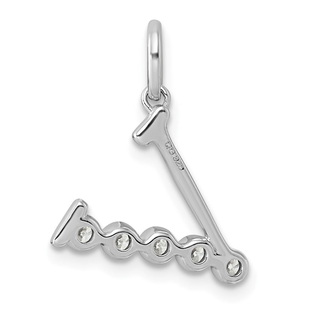 Sterling Silver Rhodium-plated 0.16 Cttw Lab Grown Diamond VS+ F+ Letter A Comp Pendant – Elegant Jewelry Gift for Birthday, Anniversary, Engagement, Wedding