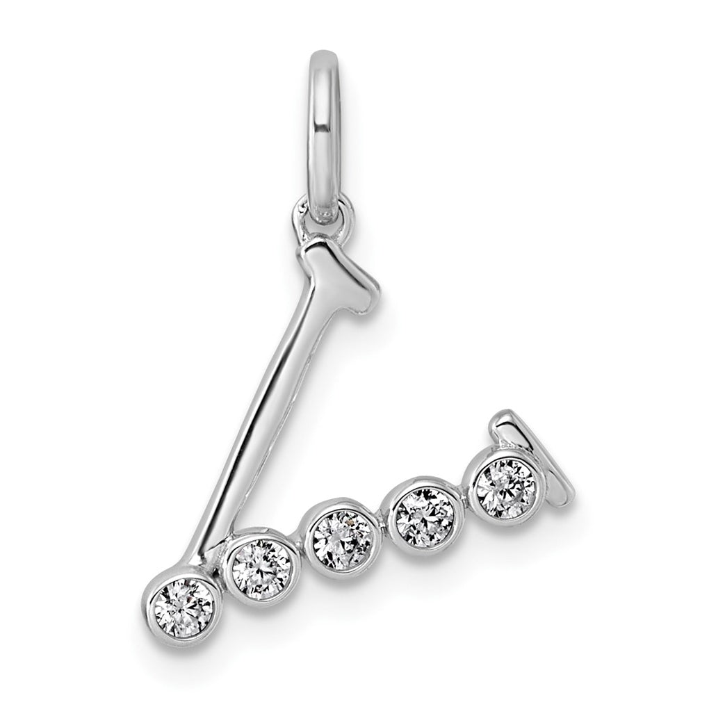 Sterling Silver Rhodium-plated 0.16 Cttw Lab Grown Diamond VS+ F+ Letter A Comp Pendant – Elegant Jewelry Gift for Birthday, Anniversary, Engagement, Wedding