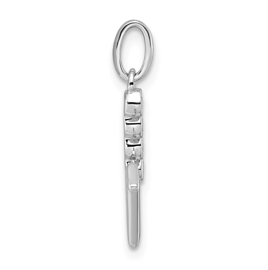 Sterling Silver Rhodium-plated 0.16 Cttw Lab Grown Diamond VS+ F+ Letter A Comp Pendant – Elegant Jewelry Gift for Birthday, Anniversary, Engagement, Wedding