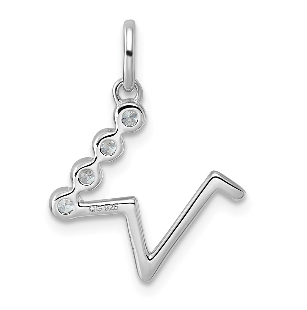 Sterling Silver Rhodium-plated 0.16 Cttw Lab Grown Diamond VS+ F+ Letter A Comp Pendant – Elegant Jewelry Gift for Birthday, Anniversary, Engagement, Wedding