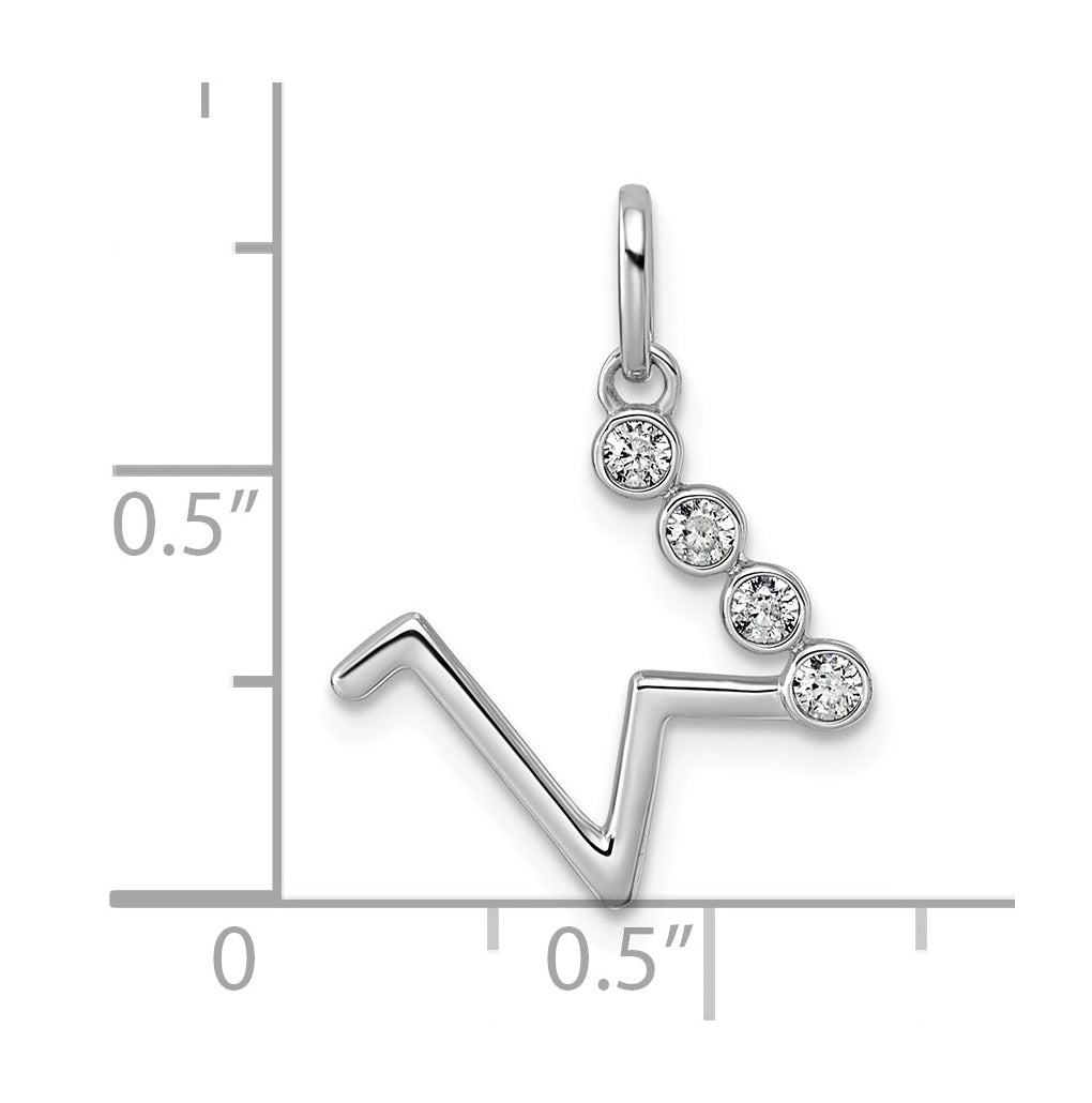 Sterling Silver Rhodium-plated 0.16 Cttw Lab Grown Diamond VS+ F+ Letter A Comp Pendant – Elegant Jewelry Gift for Birthday, Anniversary, Engagement, Wedding