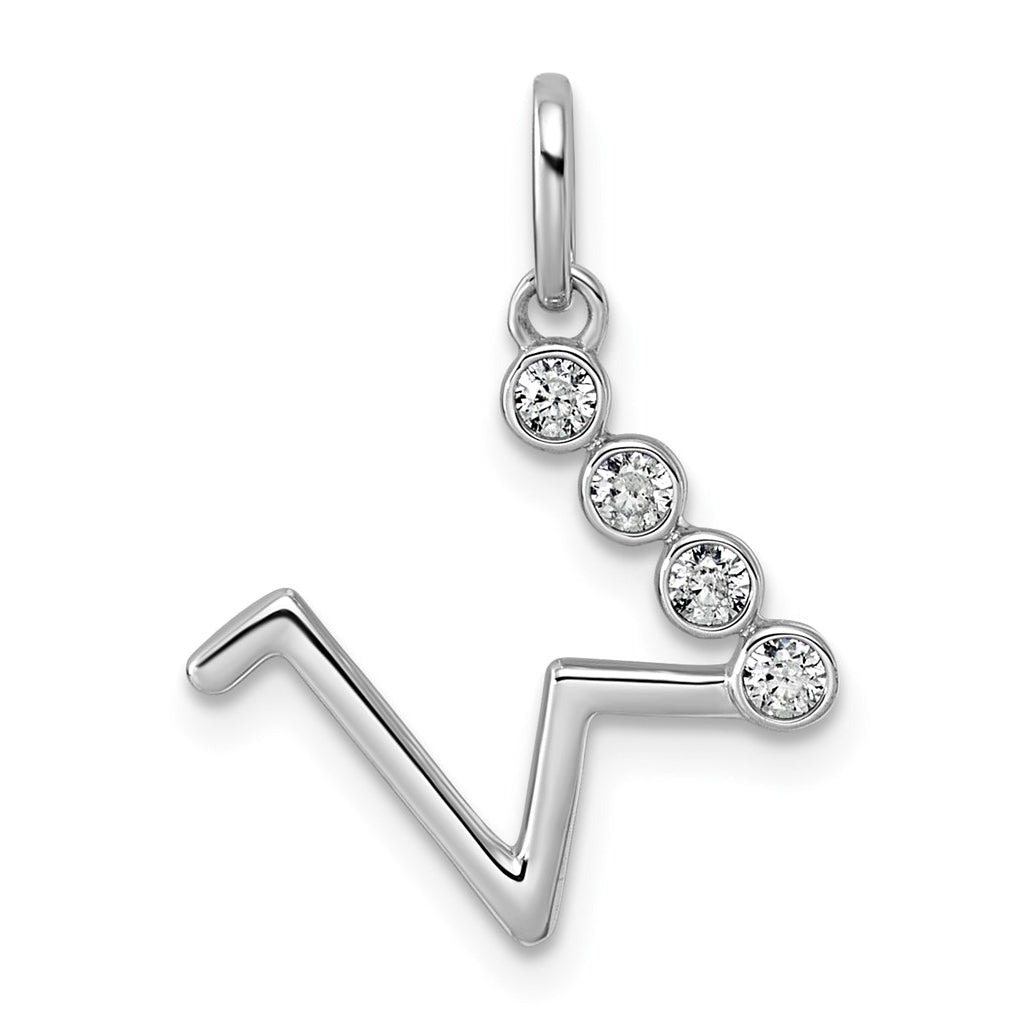 Sterling Silver Rhodium-plated 0.16 Cttw Lab Grown Diamond VS+ F+ Letter A Comp Pendant – Elegant Jewelry Gift for Birthday, Anniversary, Engagement, Wedding