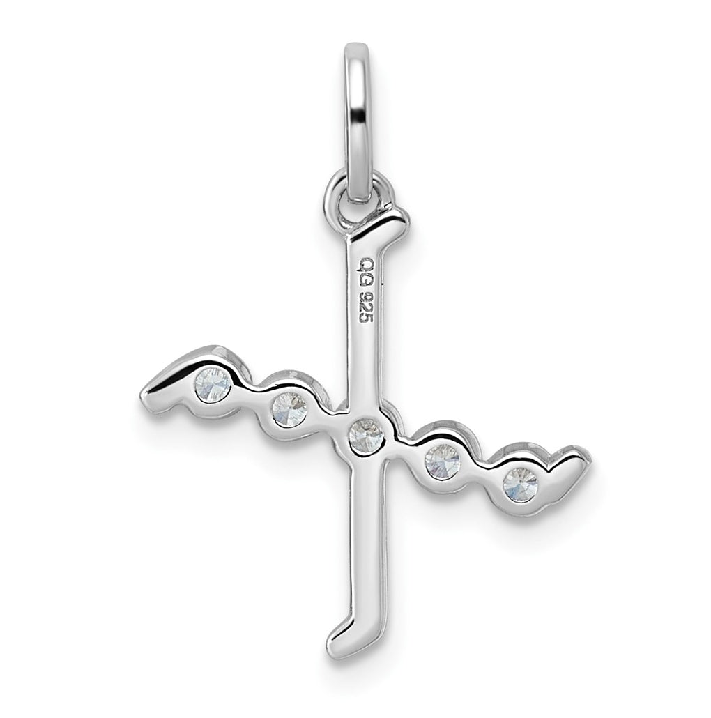 Sterling Silver Rhodium-plated 0.16 Cttw Lab Grown Diamond VS+ F+ Letter A Comp Pendant – Elegant Jewelry Gift for Birthday, Anniversary, Engagement, Wedding