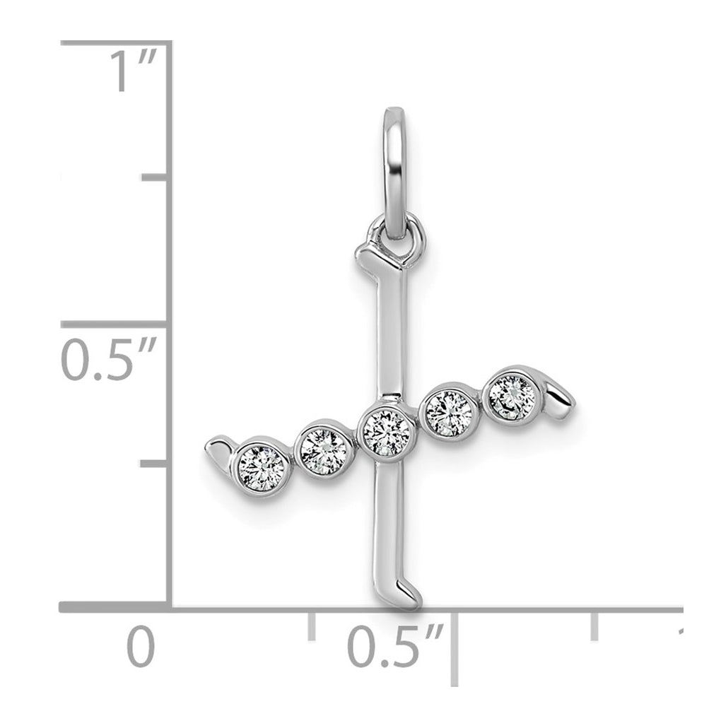 Sterling Silver Rhodium-plated 0.16 Cttw Lab Grown Diamond VS+ F+ Letter A Comp Pendant – Elegant Jewelry Gift for Birthday, Anniversary, Engagement, Wedding