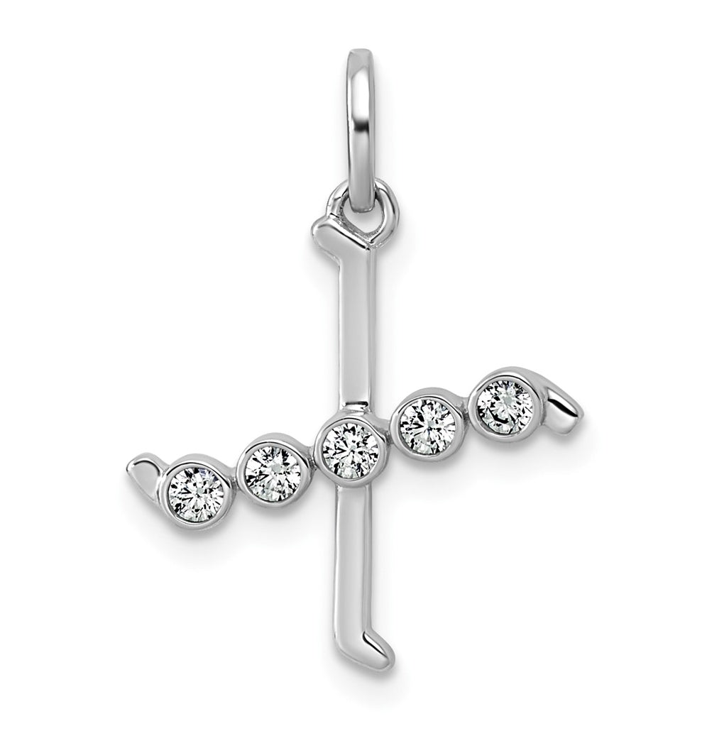 Sterling Silver Rhodium-plated 0.16 Cttw Lab Grown Diamond VS+ F+ Letter A Comp Pendant – Elegant Jewelry Gift for Birthday, Anniversary, Engagement, Wedding