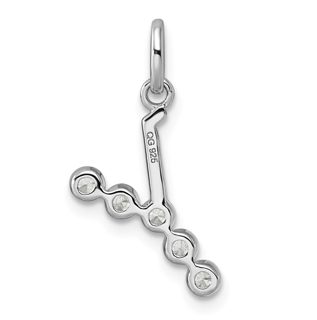 Sterling Silver Rhodium-plated 0.16 Cttw Lab Grown Diamond VS+ F+ Letter A Comp Pendant – Elegant Jewelry Gift for Birthday, Anniversary, Engagement, Wedding