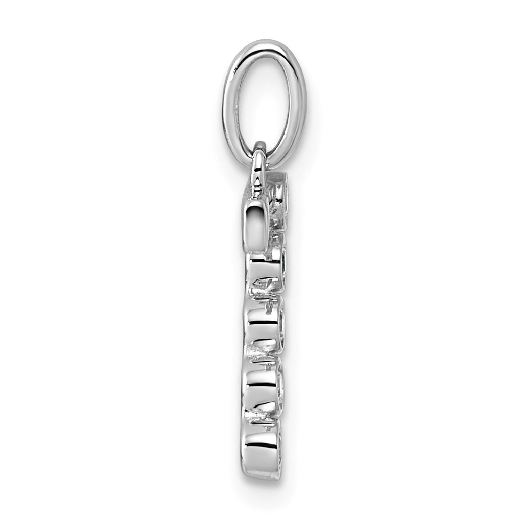 Sterling Silver Rhodium-plated 0.16 Cttw Lab Grown Diamond VS+ F+ Letter A Comp Pendant – Elegant Jewelry Gift for Birthday, Anniversary, Engagement, Wedding