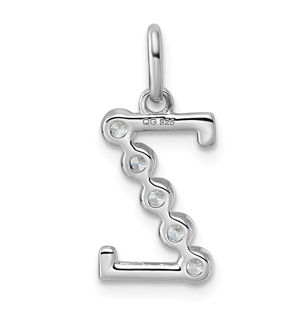 Sterling Silver Rhodium-plated 0.16 Cttw Lab Grown Diamond VS+ F+ Letter A Comp Pendant – Elegant Jewelry Gift for Birthday, Anniversary, Engagement, Wedding