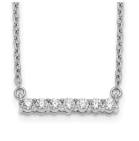 10k White Gold 1/4ct Lab Grown Diamond VS/SI+ G+ Complete 18in Bar Necklace – Elegant Jewelry Gift for Birthday, Anniversary, Engagement, Wedding