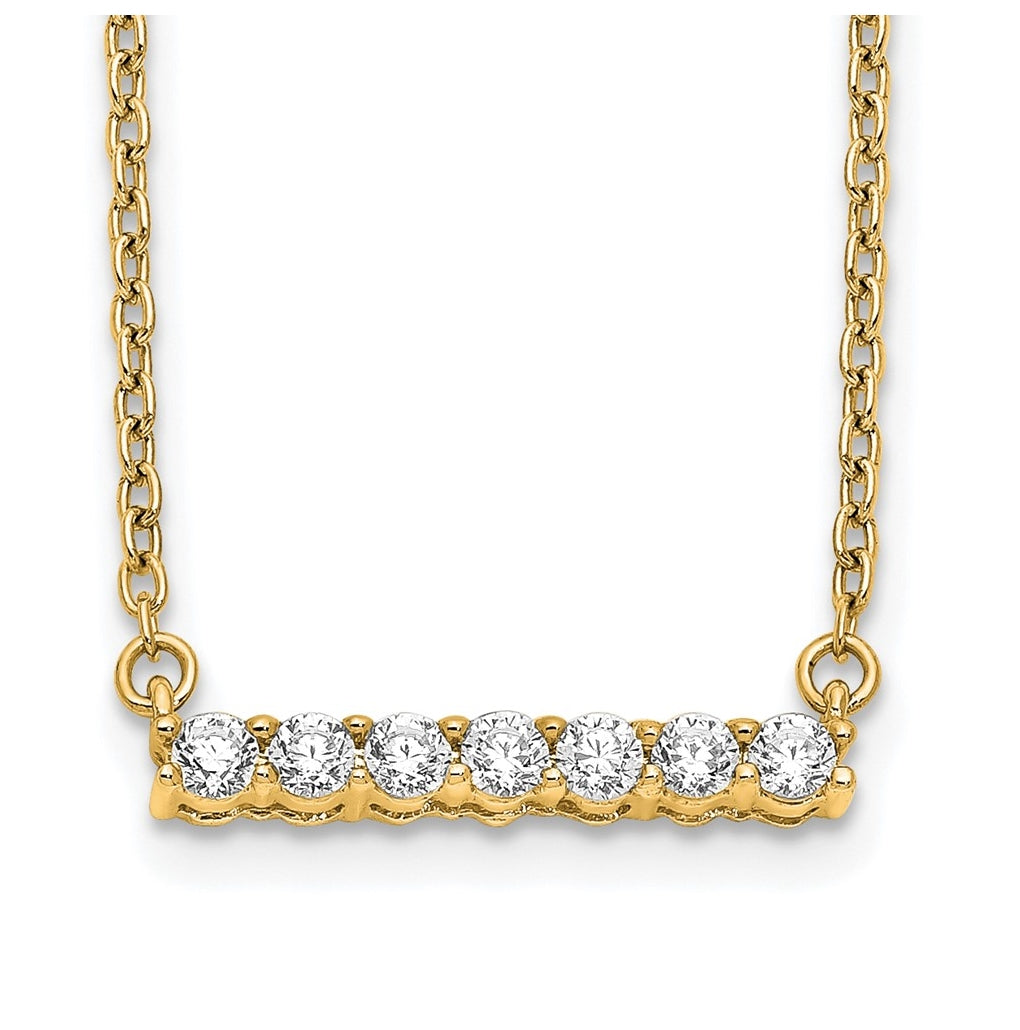 10k White Gold 1/4ct Lab Grown Diamond VS/SI+ G+ Complete 18in Bar Necklace – Elegant Jewelry Gift for Birthday, Anniversary, Engagement, Wedding