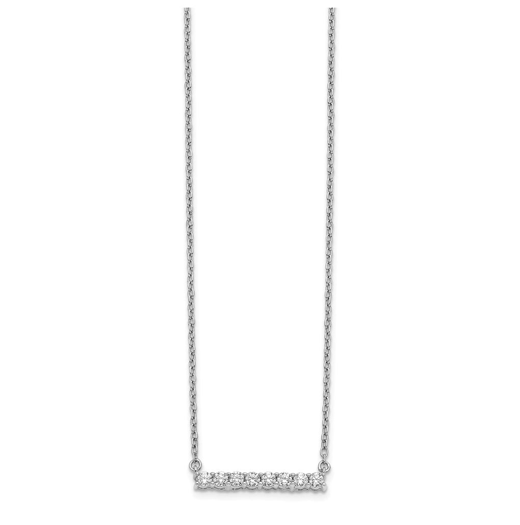 10k White Gold 1/4ct Lab Grown Diamond VS/SI+ G+ Complete 18in Bar Necklace – Elegant Jewelry Gift for Birthday, Anniversary, Engagement, Wedding