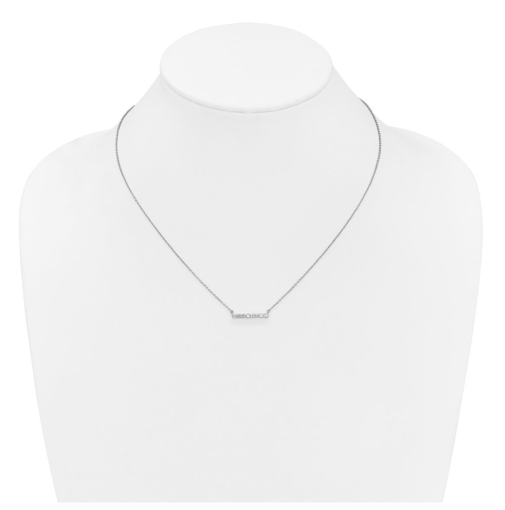 10k White Gold 1/4ct Lab Grown Diamond VS/SI+ G+ Complete 18in Bar Necklace – Elegant Jewelry Gift for Birthday, Anniversary, Engagement, Wedding