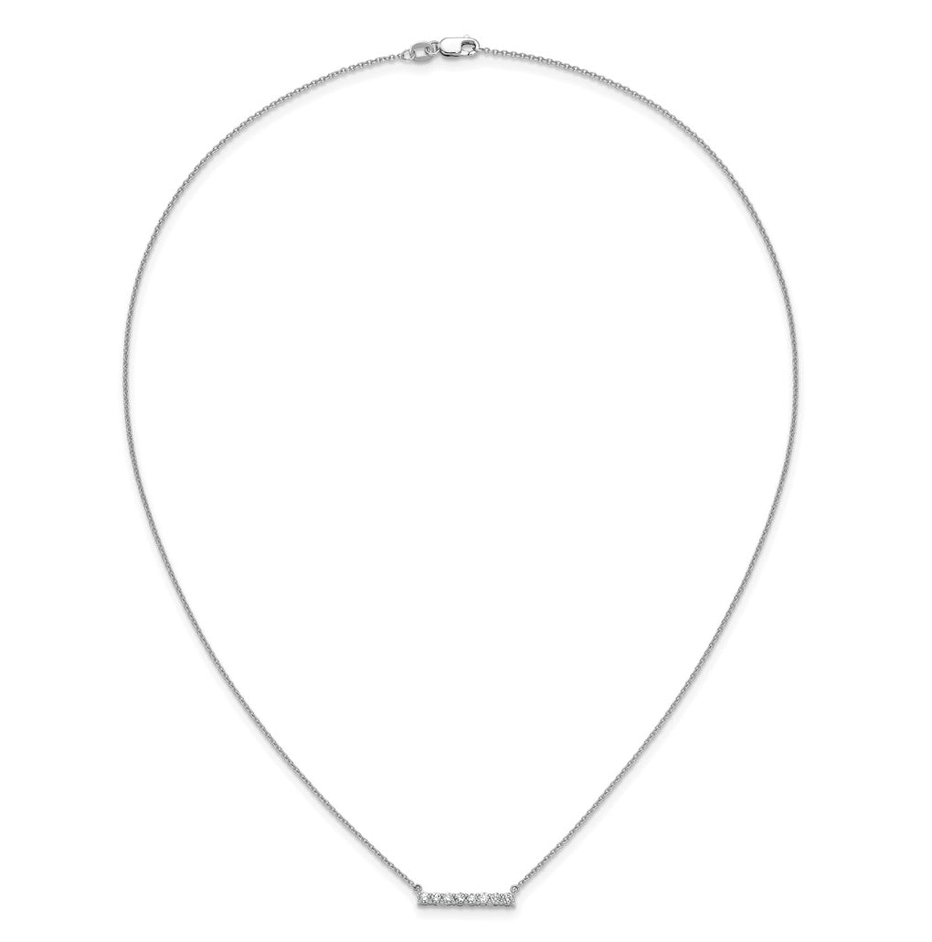 10k White Gold 1/4ct Lab Grown Diamond VS/SI+ G+ Complete 18in Bar Necklace – Elegant Jewelry Gift for Birthday, Anniversary, Engagement, Wedding