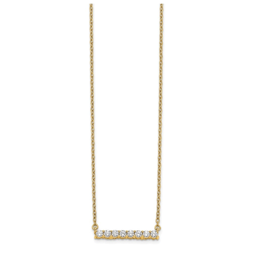 10k White Gold 1/4ct Lab Grown Diamond VS/SI+ G+ Complete 18in Bar Necklace – Elegant Jewelry Gift for Birthday, Anniversary, Engagement, Wedding