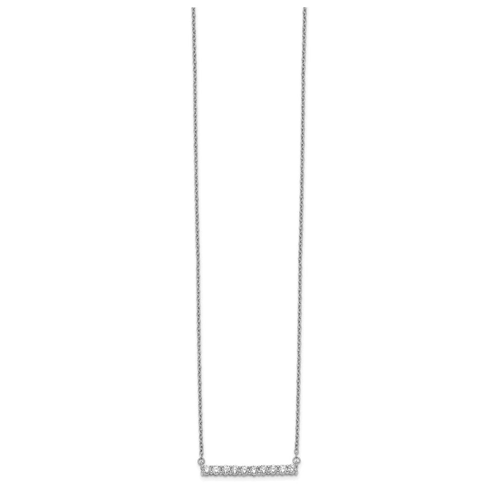 10k White Gold 1/4ct Lab Grown Diamond VS/SI+ G+ Complete 18in Bar Necklace – Elegant Jewelry Gift for Birthday, Anniversary, Engagement, Wedding