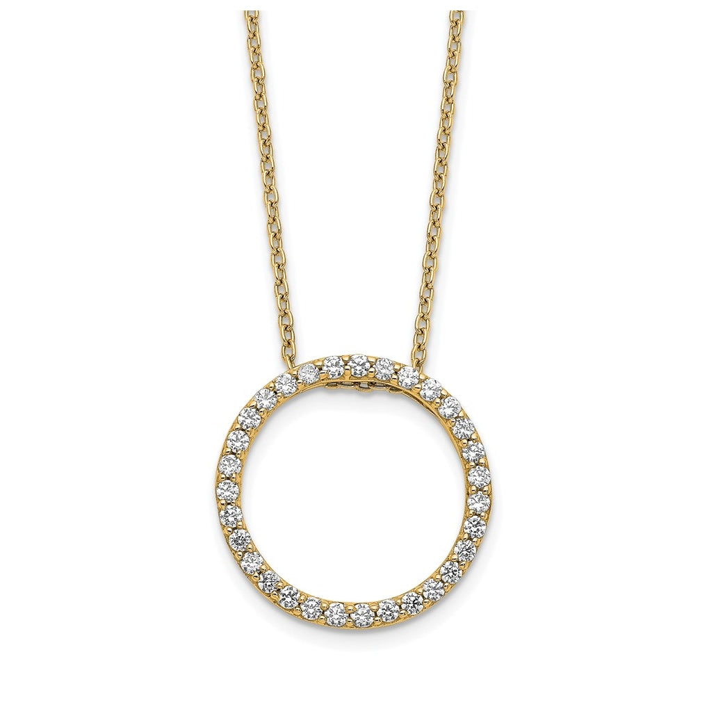 10k White Gold 1/2ct Lab Grown Diamond VS/SI+ G+ 18in Round Pendant Necklace – Elegant Jewelry Gift for Birthday, Anniversary, Engagement, Wedding