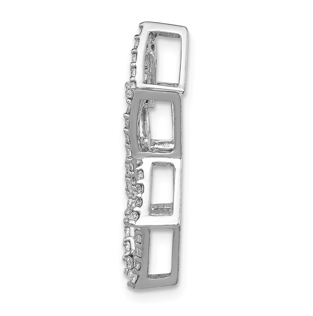 Sterling Silver Rhodium-plated 1/2ct Lab Grown Diamond VS/SI+ G+ Star of David Chain Slide – Elegant Jewelry Gift for Birthday, Anniversary, Engagement, Wedding