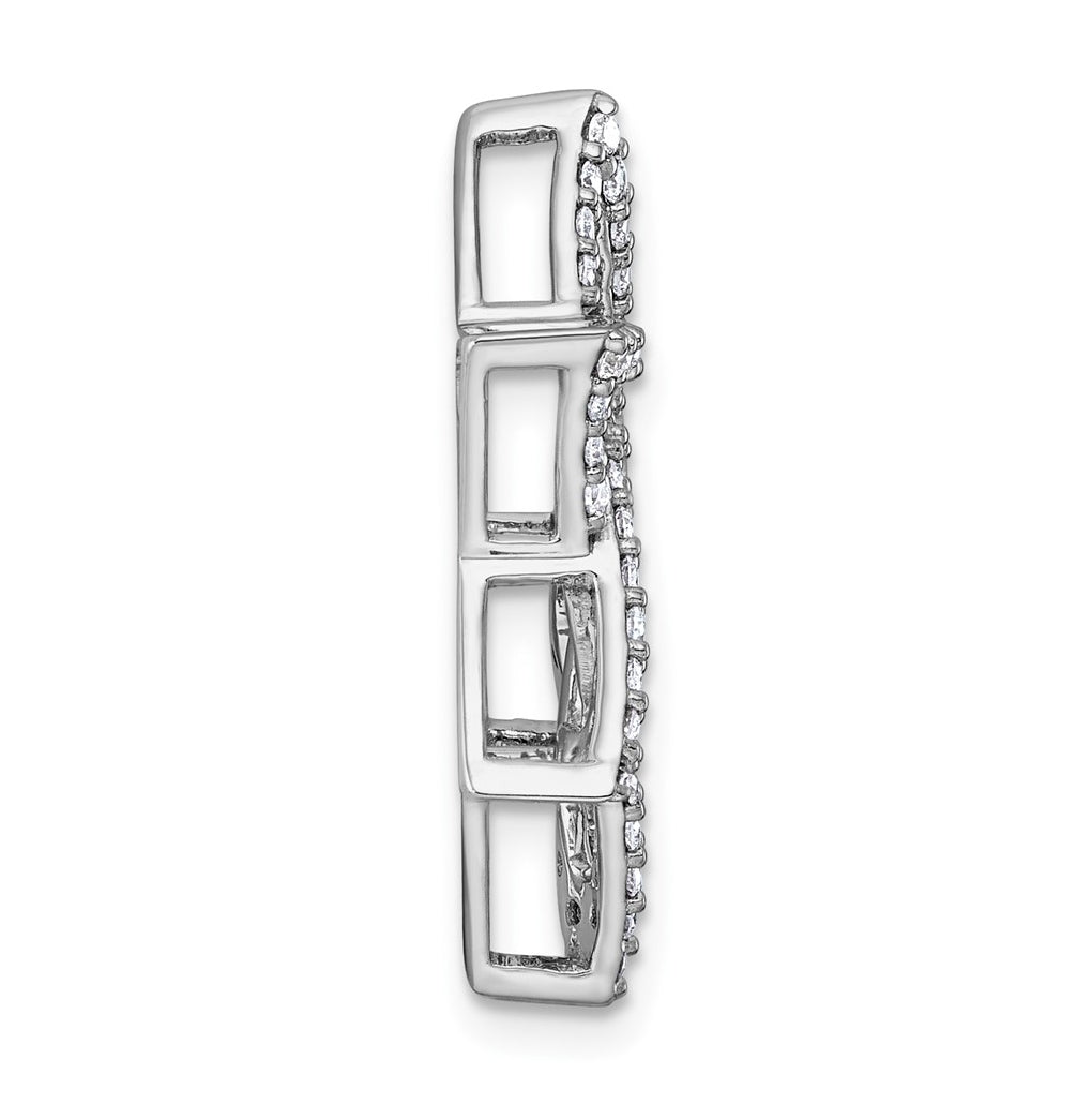 Sterling Silver Rhodium-plated 1/2ct Lab Grown Diamond VS/SI+ G+ Star of David Chain Slide – Elegant Jewelry Gift for Birthday, Anniversary, Engagement, Wedding