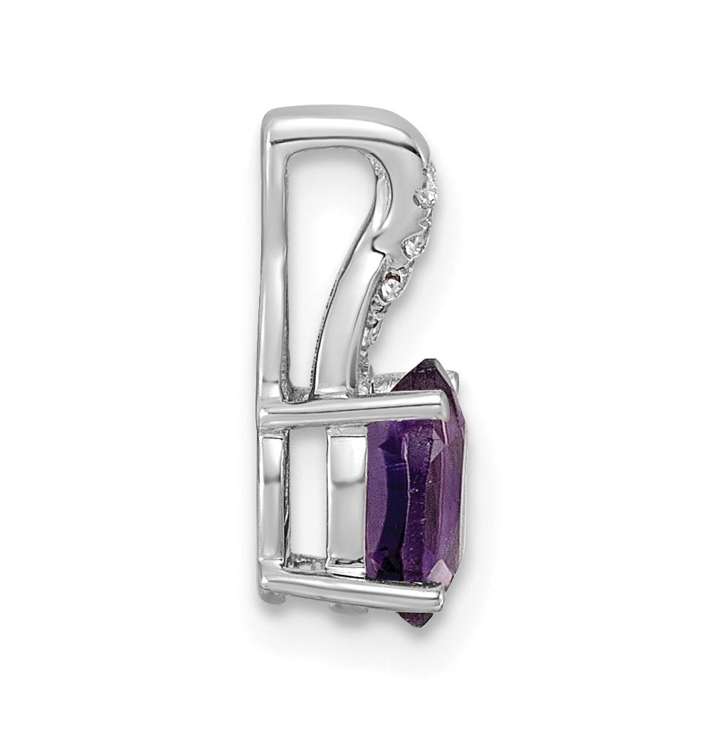 14k Yellow Gold Amethyst and Lab Grown Diamond VS/SI+ G+ Oval February Birthstone Complete Pendant – Elegant Jewelry Gift for Birthday, Anniversary, Engagement, Wedding