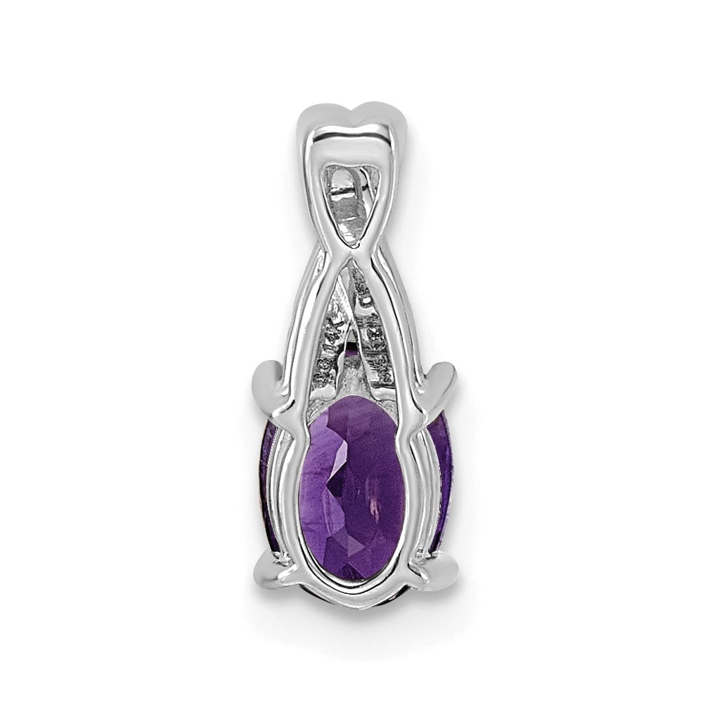 14k Yellow Gold Amethyst and Lab Grown Diamond VS/SI+ G+ Oval February Birthstone Complete Pendant – Elegant Jewelry Gift for Birthday, Anniversary, Engagement, Wedding