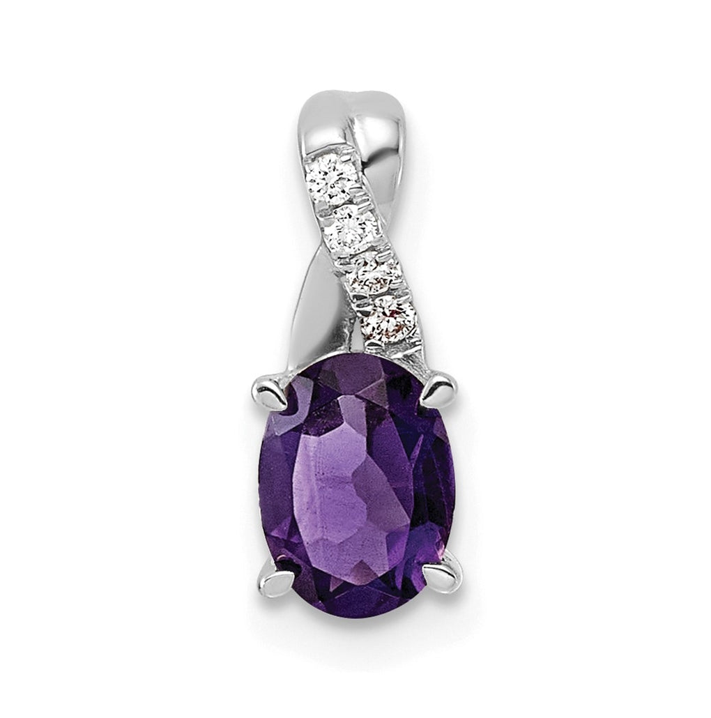 14k Yellow Gold Amethyst and Lab Grown Diamond VS/SI+ G+ Oval February Birthstone Complete Pendant – Elegant Jewelry Gift for Birthday, Anniversary, Engagement, Wedding