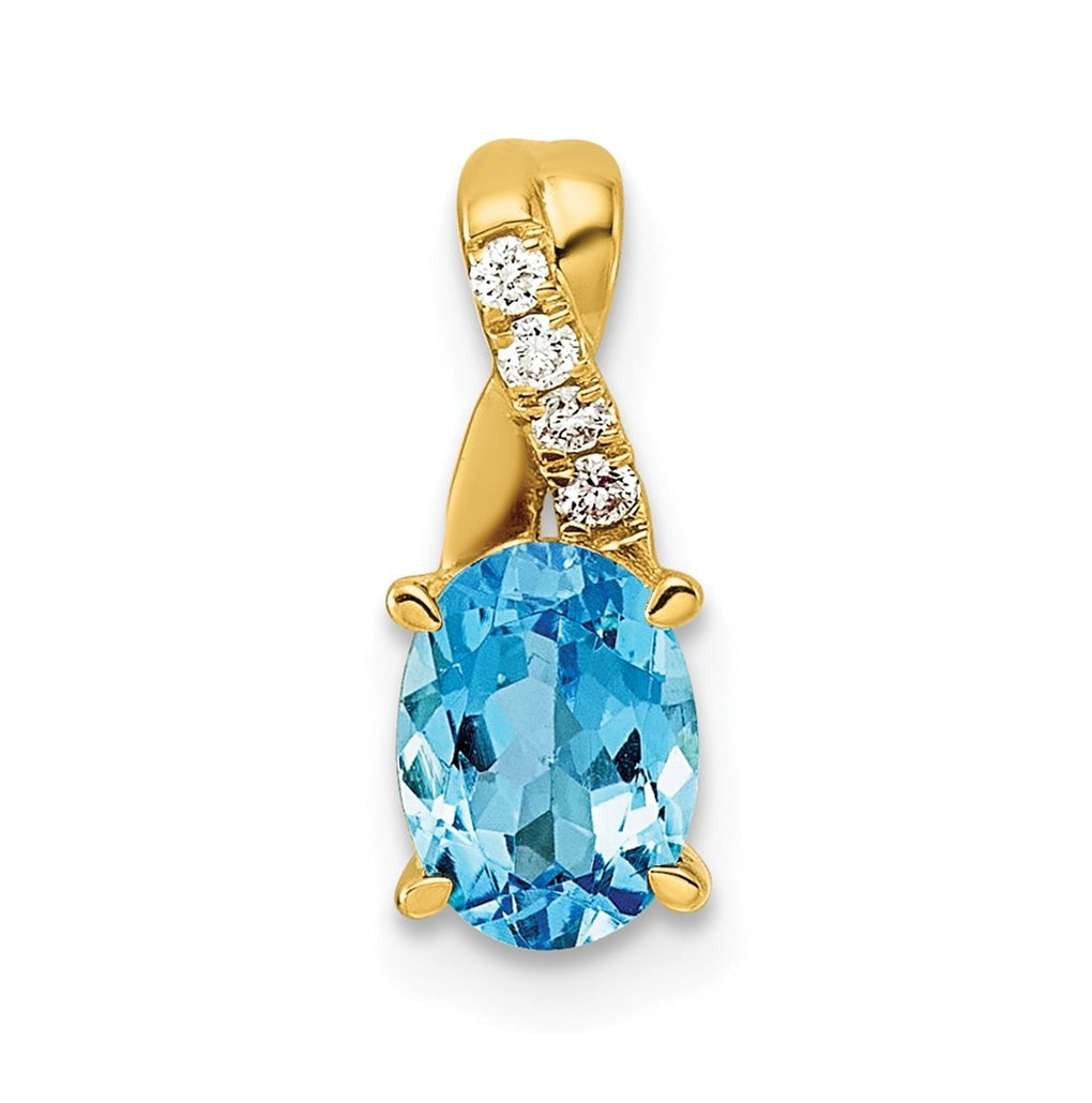 10K Yellow Gold Amethyst and Lab Grown Diamond VS/SI+ G+ Oval February Birthstone Complete Pendant – Elegant Jewelry Gift for Birthday, Anniversary, Engagement, Wedding
