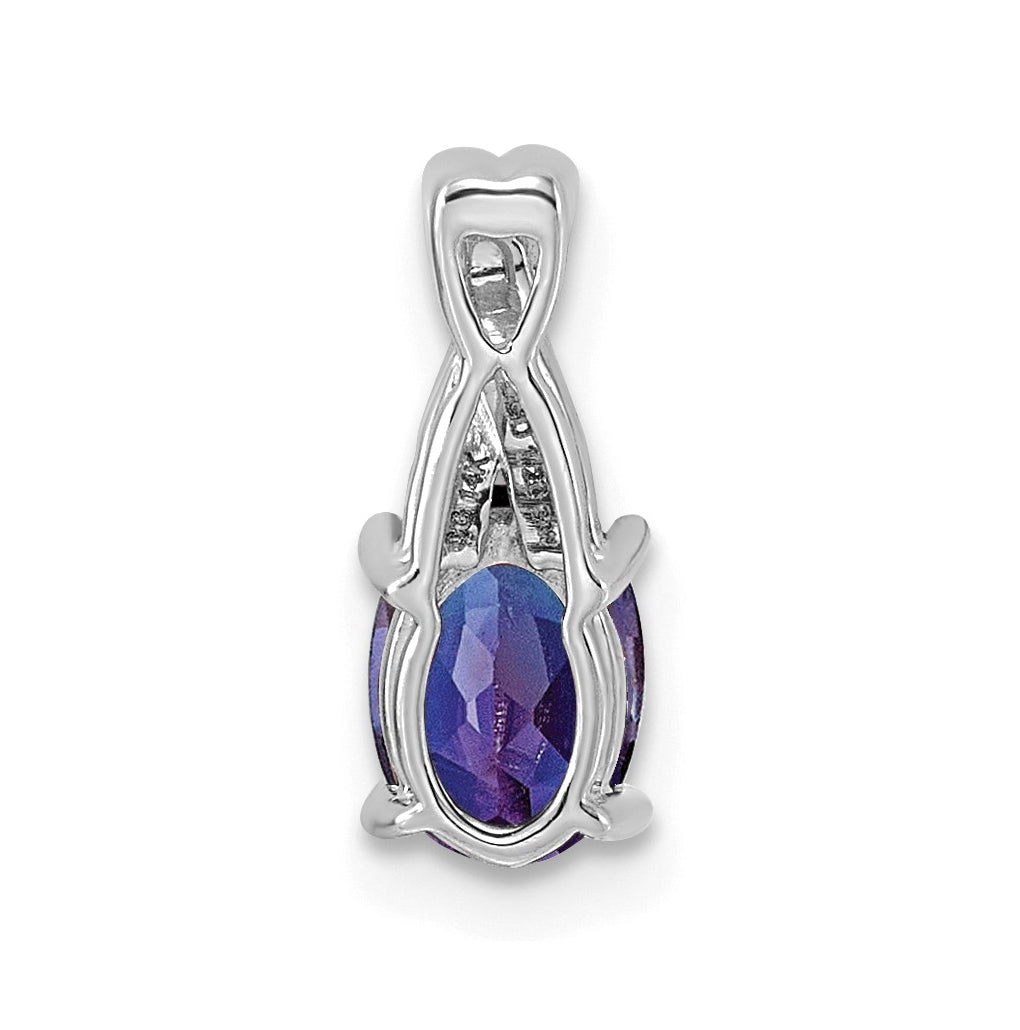 14k Yellow Gold Amethyst and Lab Grown Diamond VS/SI+ G+ Oval February Birthstone Complete Pendant – Elegant Jewelry Gift for Birthday, Anniversary, Engagement, Wedding