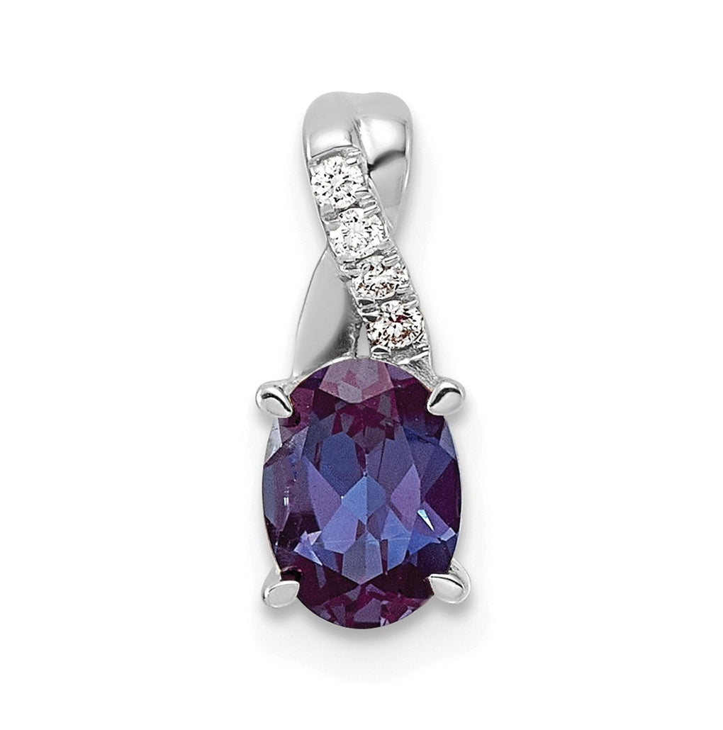 14k Yellow Gold Amethyst and Lab Grown Diamond VS/SI+ G+ Oval February Birthstone Complete Pendant – Elegant Jewelry Gift for Birthday, Anniversary, Engagement, Wedding