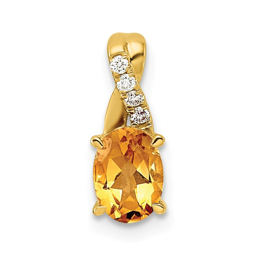 14k Yellow Gold Amethyst and Lab Grown Diamond VS/SI+ G+ Oval February Birthstone Complete Pendant – Elegant Jewelry Gift for Birthday, Anniversary, Engagement, Wedding