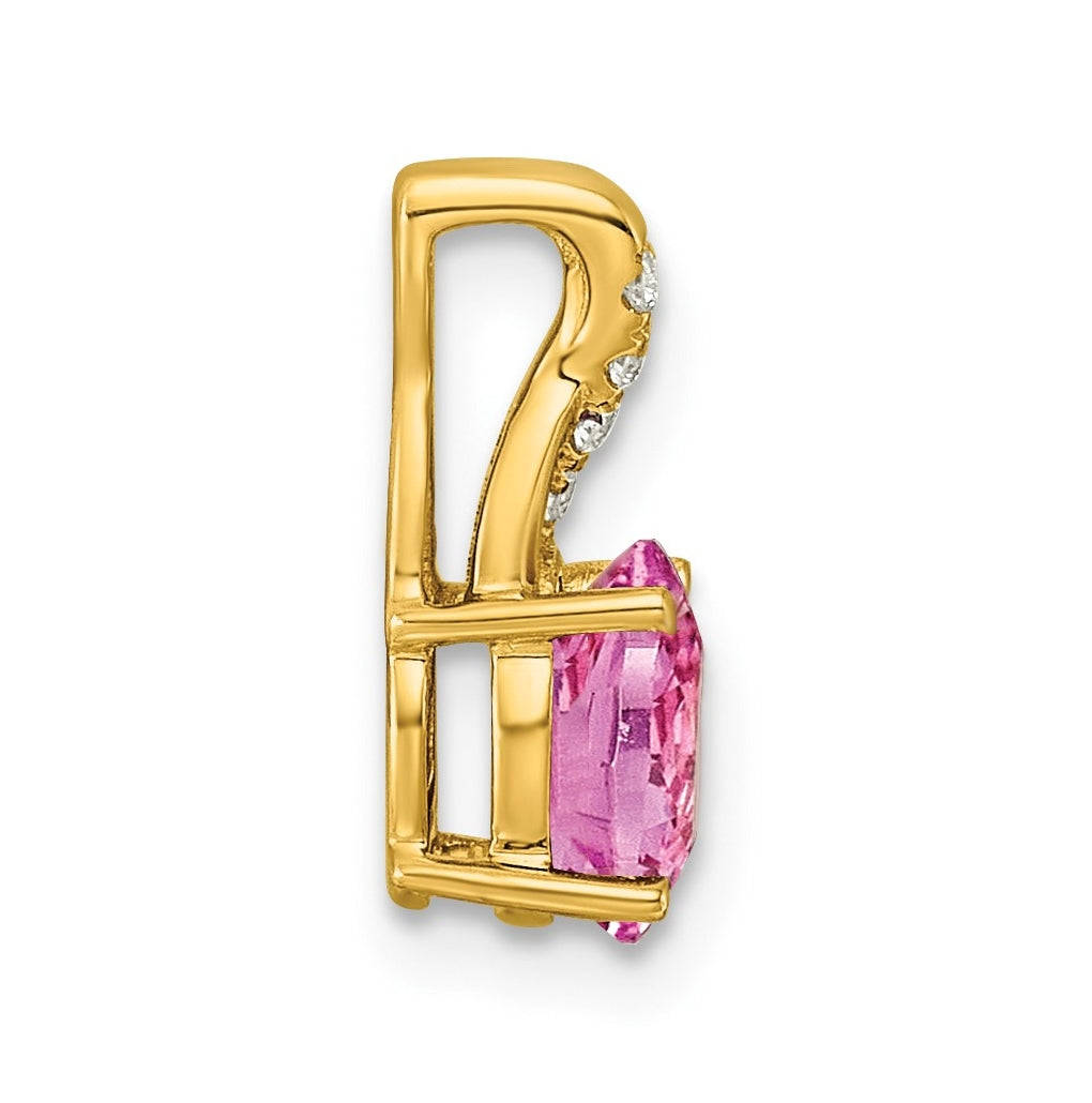 14k Yellow Gold Amethyst and Lab Grown Diamond VS/SI+ G+ Oval February Birthstone Complete Pendant – Elegant Jewelry Gift for Birthday, Anniversary, Engagement, Wedding
