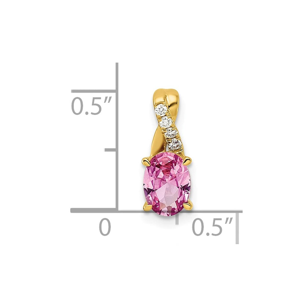 14k Yellow Gold Amethyst and Lab Grown Diamond VS/SI+ G+ Oval February Birthstone Complete Pendant – Elegant Jewelry Gift for Birthday, Anniversary, Engagement, Wedding
